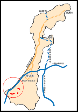 南加賀道路位置図