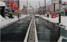 散水消雪による冬期の交通確保