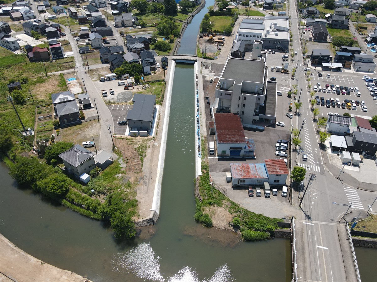 真名井川の河川復旧工事
