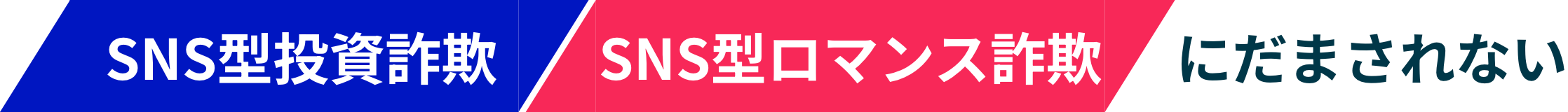 SNS型投資詐欺・SNS型ロマンス詐欺に騙されない